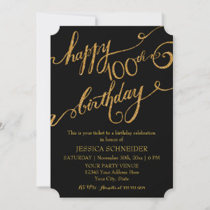 100th, Hundredth Birthday Party Celebration Invitation