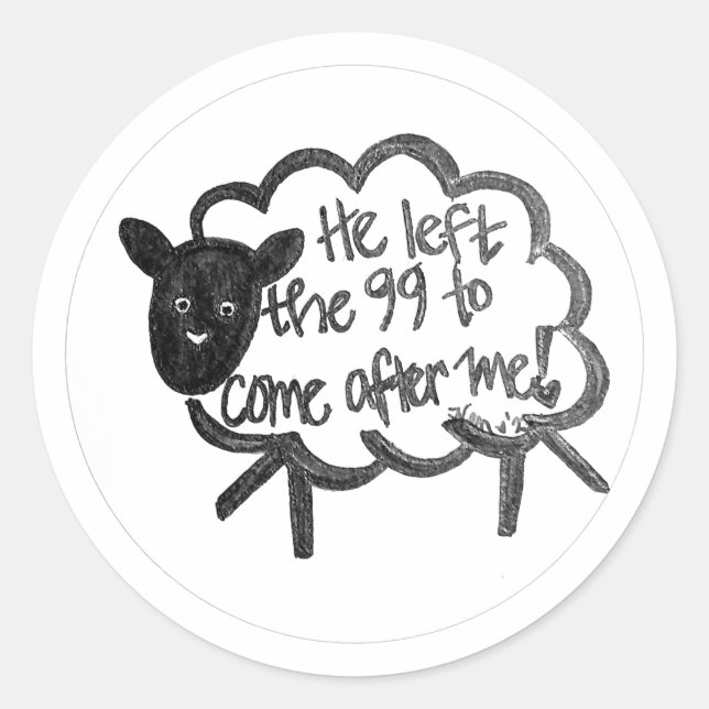 100th Little Lamb Classic Round Sticker (Front)