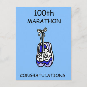 100th Marathon Congratulations for Him Postcard