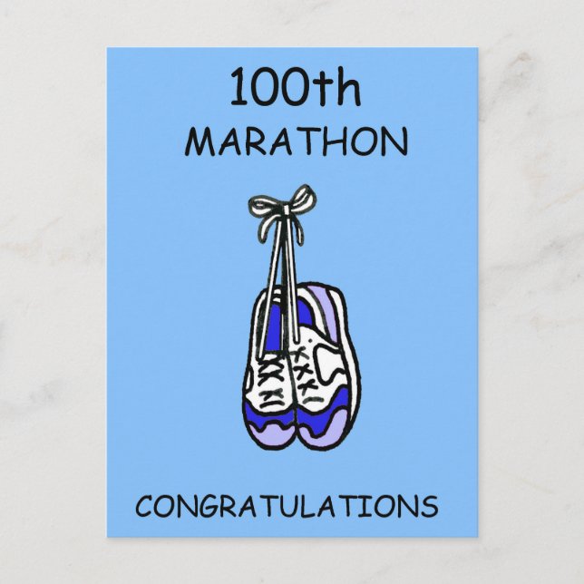 100th Marathon Congratulations for Him Postcard (Front)