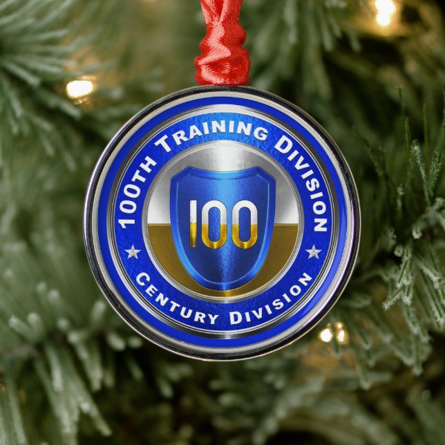 100th Training Division Christmas  Metal Ornament (Tree)