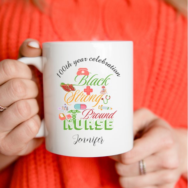 100th year celebration black history nurse  coffee mug (Creator Uploaded)
