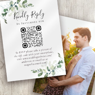 100x Wedding Website QR Code Photo Eucalyptus RSVP