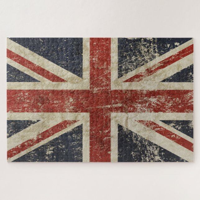 1014 Piece Puzzle - Faded Union Jack Flag (Horizontal)