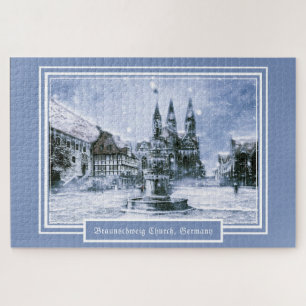 1014 pieces Braunschweig Church Winter Snowy Jigsaw Puzzle