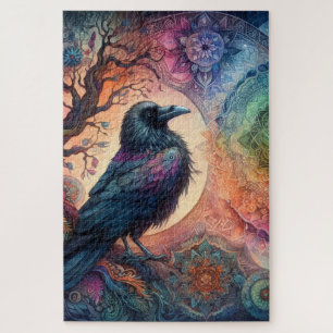 1014 Pieces Crow Tree of Life Mandala Pagan  Jigsaw Puzzle