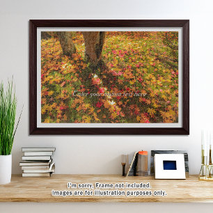 [1014] Quiet Beauty – Maple Leaves on Green Moss Jigsaw Puzzle