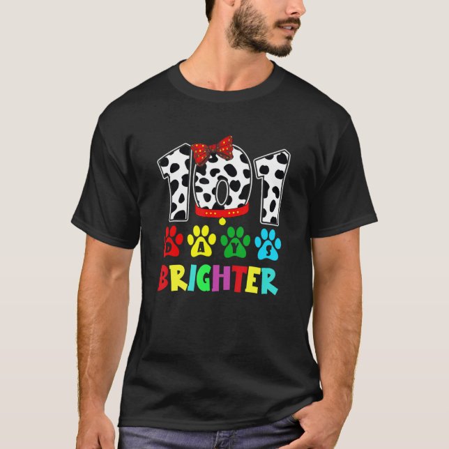 101 Days Brighter Dog 100th Days Smarter Teacher T-Shirt (Front)