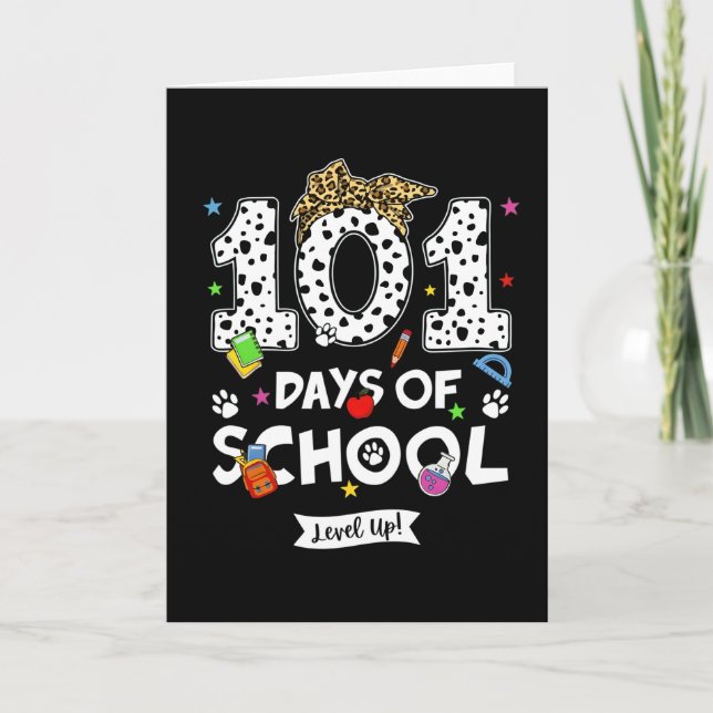 101 Days of School Cute Cow Classroom Celebration  Card (Front)
