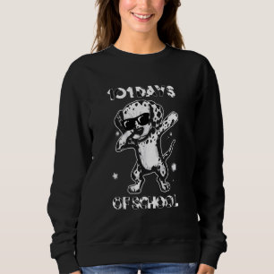 101 Days of School Dabbing Dalmatian Dog Teachers Sweatshirt
