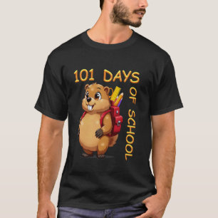 101 Days of School Dabbing Groundhog Funny Teacher T-Shirt