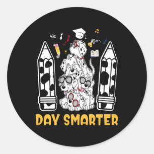 101 Days Of School Dalmatian Dog 100 Days Of Kinde Classic Round Sticker
