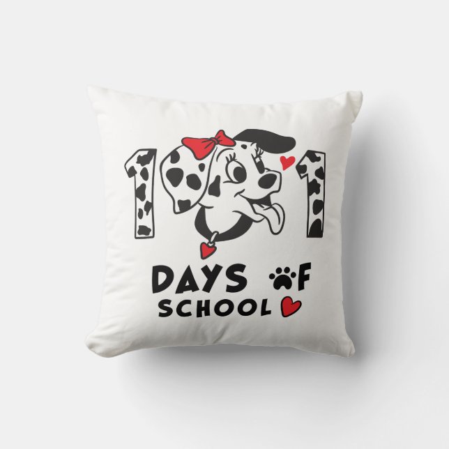 101 Days Of School Dalmatian Dog funny Cushion (Front)