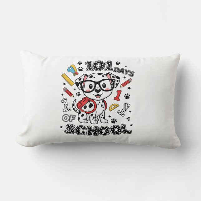 101 Days of School Dalmatian  Lumbar Cushion (Front)