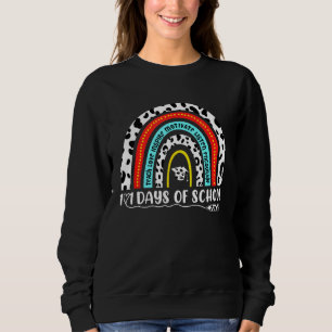 101 Days Of School Dog Leopard Rainbow Teacher Sweatshirt