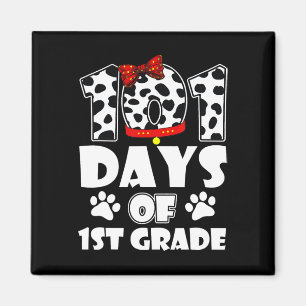101 Days School 1st Grade Dog 100 Days Smarter Stu Magnet