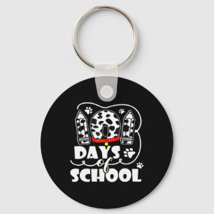 101 Days School Cute Dog 100 Days Smarter Student Key Ring