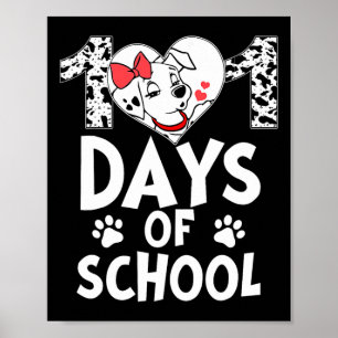 101 Days School Cute Dog Happy 100 Days Teacher St Poster