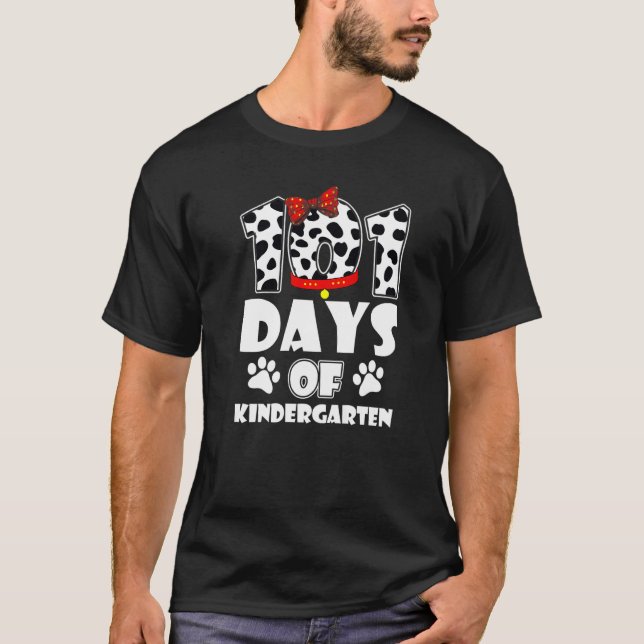 101 Days School Kindergarten Dog 100 Days Smarter  T-Shirt (Front)