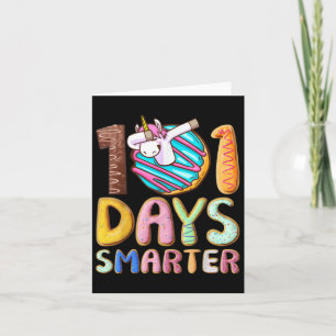 101 Days Smarter 101st Day School Dabbing Unicorn Card