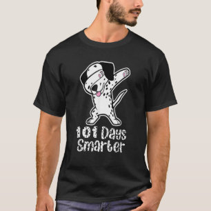 101 Days Smarter Dabbing Dog Students Teachers Kid T-Shirt
