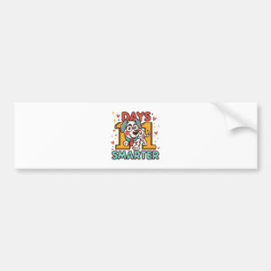 101 Days Smarter Dalmatian Dog Bumper Sticker