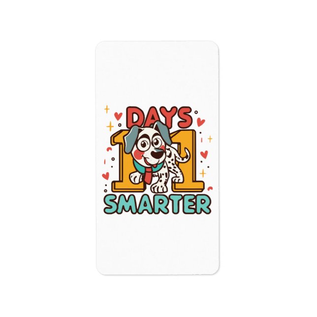 101 Days Smarter Dalmatian Dog Label (Front)