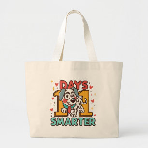 101 Days Smarter Dalmatian Dog Large Tote Bag