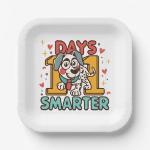 101 Days Smarter Dalmatian Dog Paper Plate