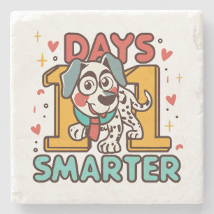 101 Days Smarter Dalmatian Dog Stone Coaster