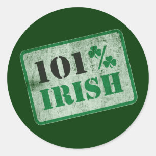 101% Irish - St. Patrick's Day Classic Round Sticker