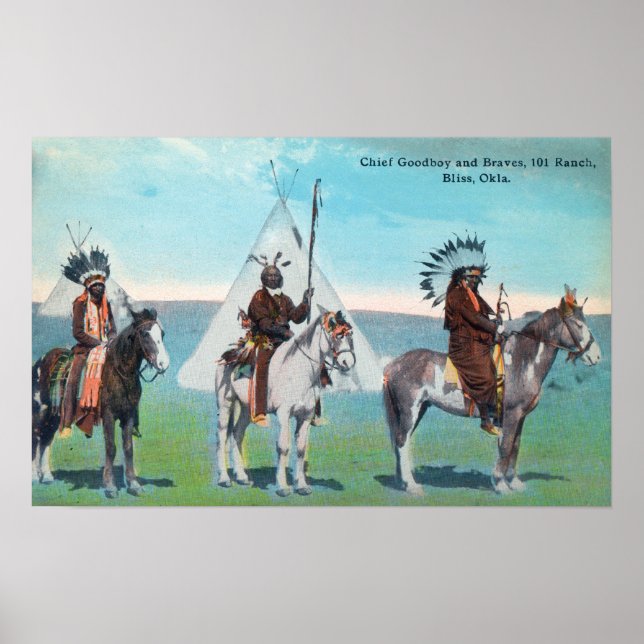 101 Ranch View of Chief Goodboy and Braves Poster (Front)
