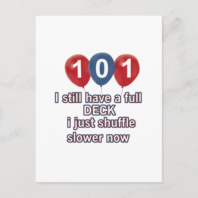 101 year funny birthday designs postcard (Front)