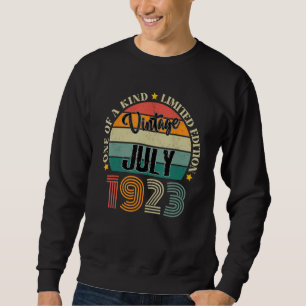 101 Year Old Vintage July 1923 101st Birthday Retr Sweatshirt