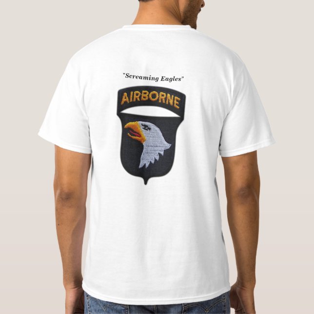 101st ABN airborne division patch screaming eagles T-Shirt (Back)