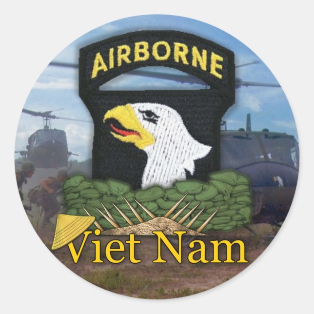 101st ABN airborne division veterans vietnam Classic Round Sticker (Front)
