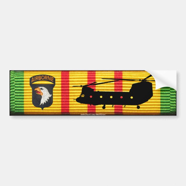 101st Abne. Div.CH-47 Chinook VSM Bumper Sticker (Front)