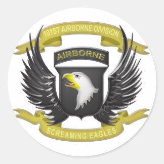 101st Airborne 3D Classic Round Sticker