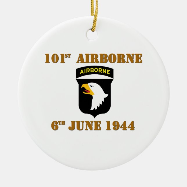 101st Airborne D-Day Normandy Ceramic Ornament (Front)