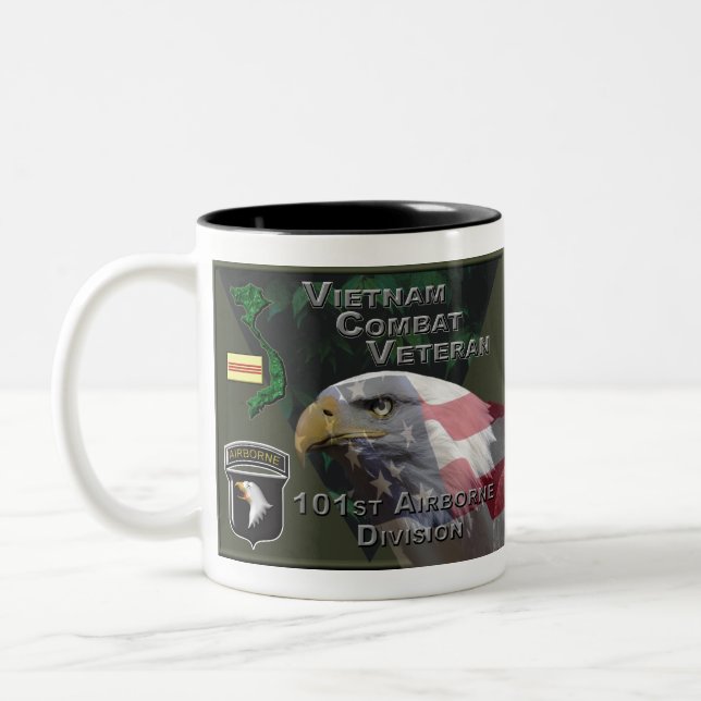101st Airborne Div Vietnam Combat Veteran Two-Tone Coffee Mug (Left)