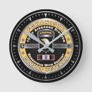 101st Airborne Division Afghanistan Veteran Round Clock