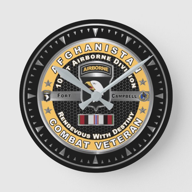 101st Airborne Division Afghanistan Veteran Round Clock (Front)