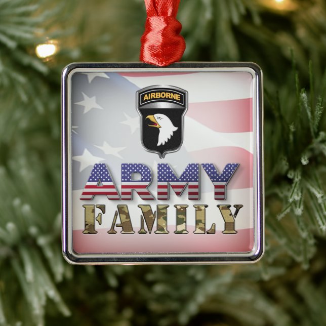 101st Airborne Division Army Family  Metal Ornament (Tree)