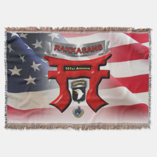 101st Airborne Division Awesome Rakkasans Throw Blanket