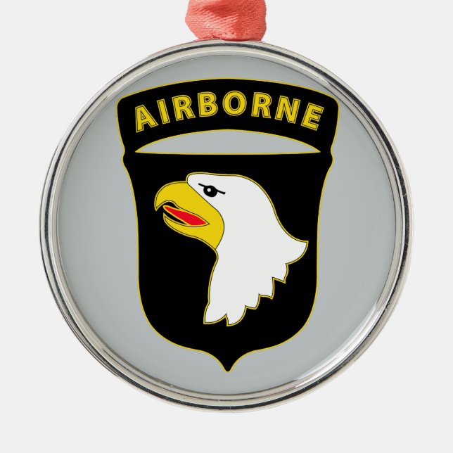 101st Airborne Division - Combat Service Metal Tree Decoration (Front)