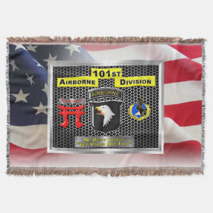 101st Airborne Division Custom Designed Flag Throw Blanket