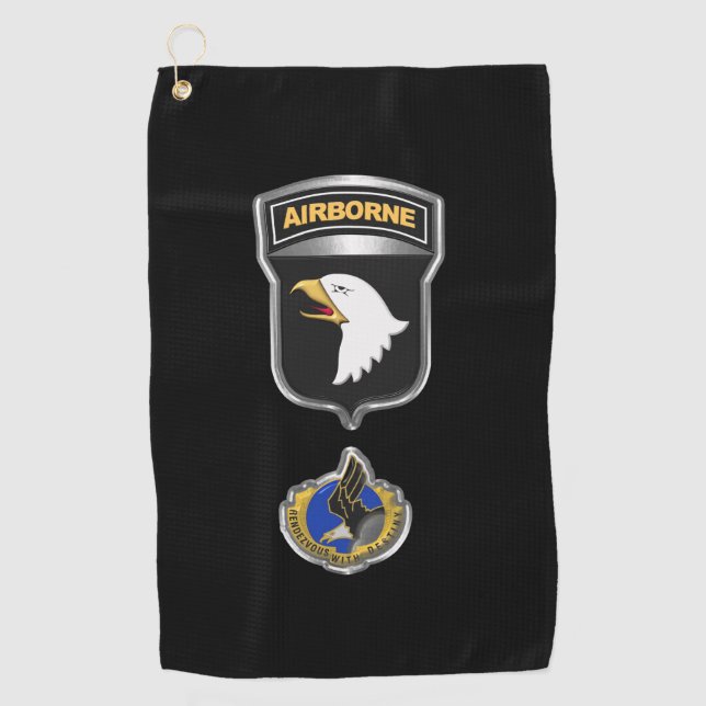 101st Airborne Division Customised Patch Insignia Golf Towel (Front)
