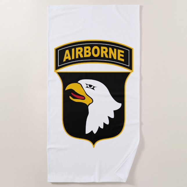 101st Airborne Division Military Veteran Beach Towel (Front)