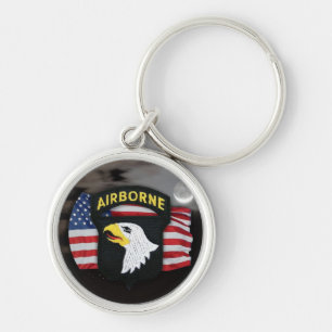 101st airborne division patch veterans vets Keycha Key Ring