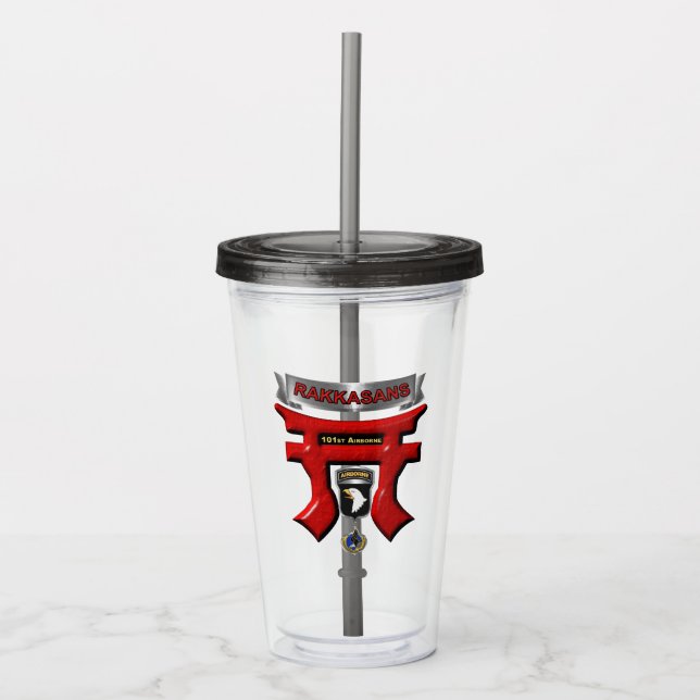 101st Airborne Division Rakkasans Acrylic Tumbler (Front)